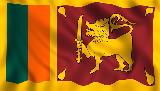 Sri lanka flag waving symbol sri lankan