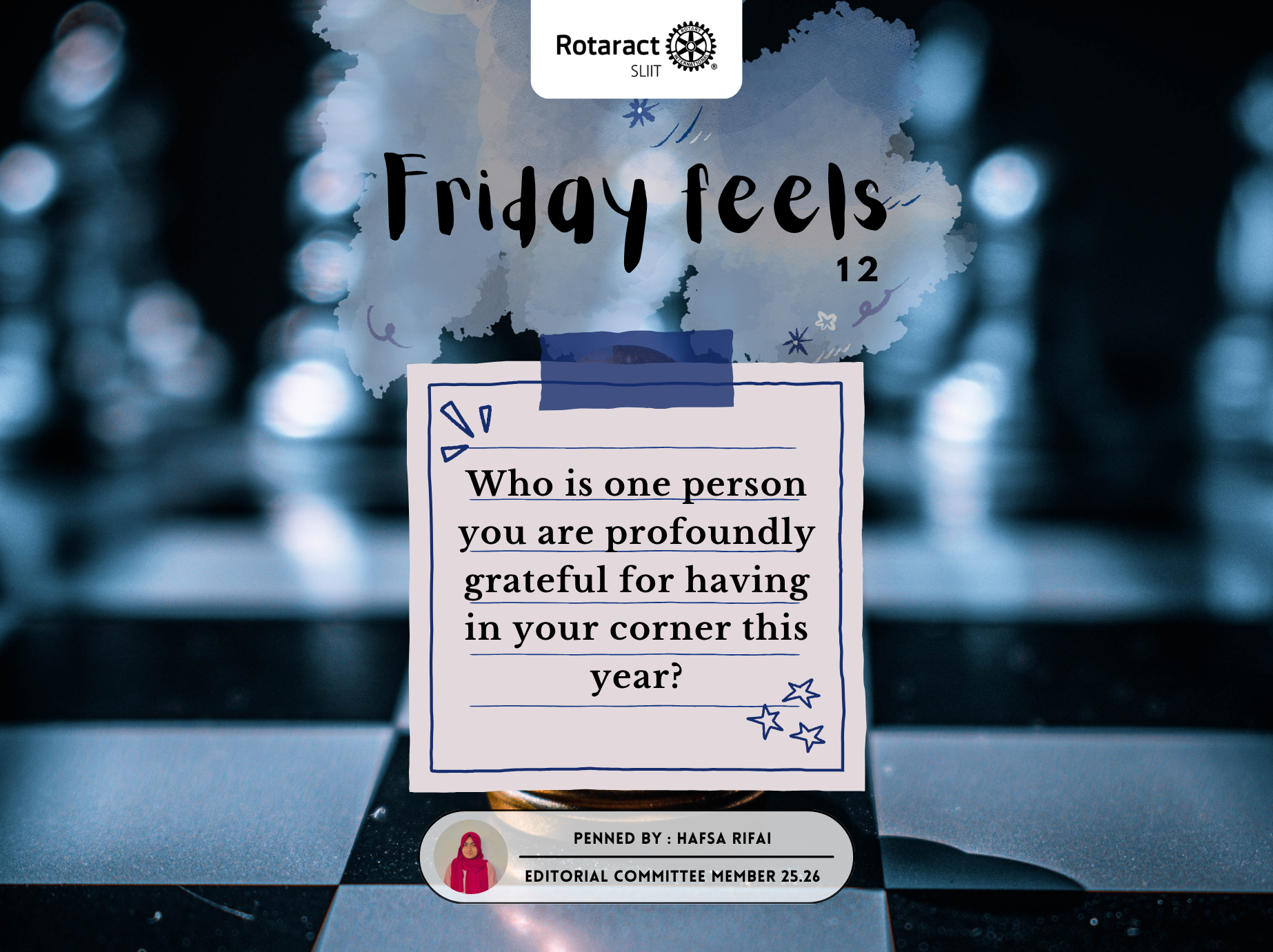 Friday Feels: Who is one person you are profoundly grateful for having in your corner this&nbsp;year?